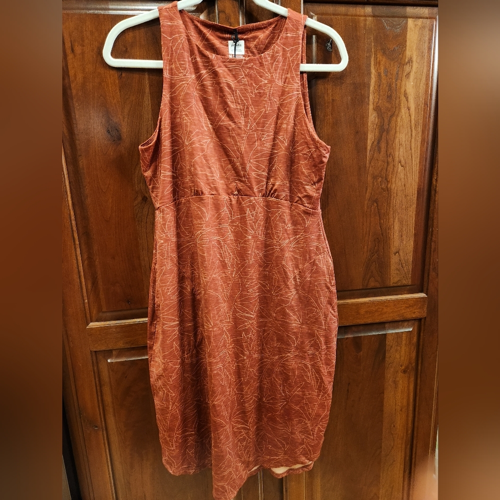 prAna emerald lake dress in rust color size medium